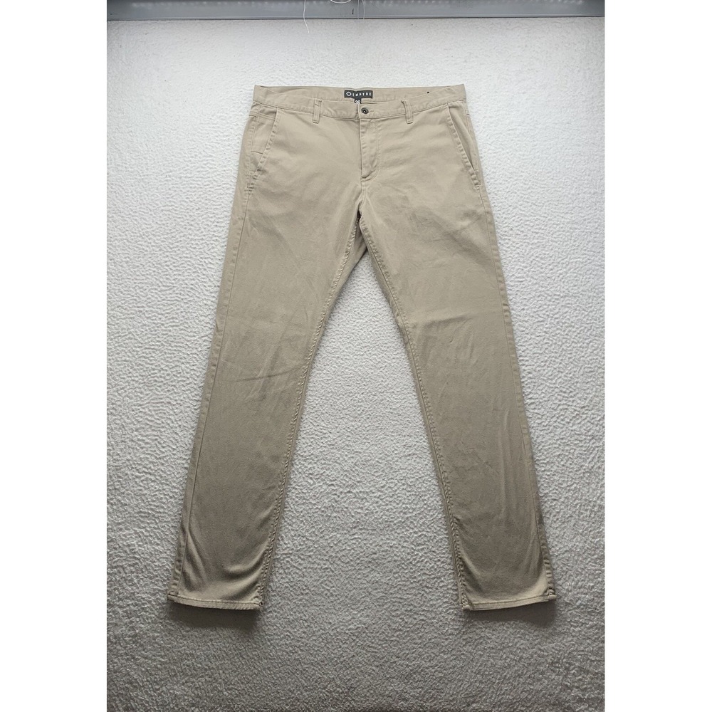 Empyre Skeletor Pants Mens 37x33 (Tag 36) Tapered Slim Stretch Khaki Beige Skate